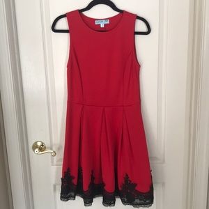 Francesca’s Red and Black Lace Dress